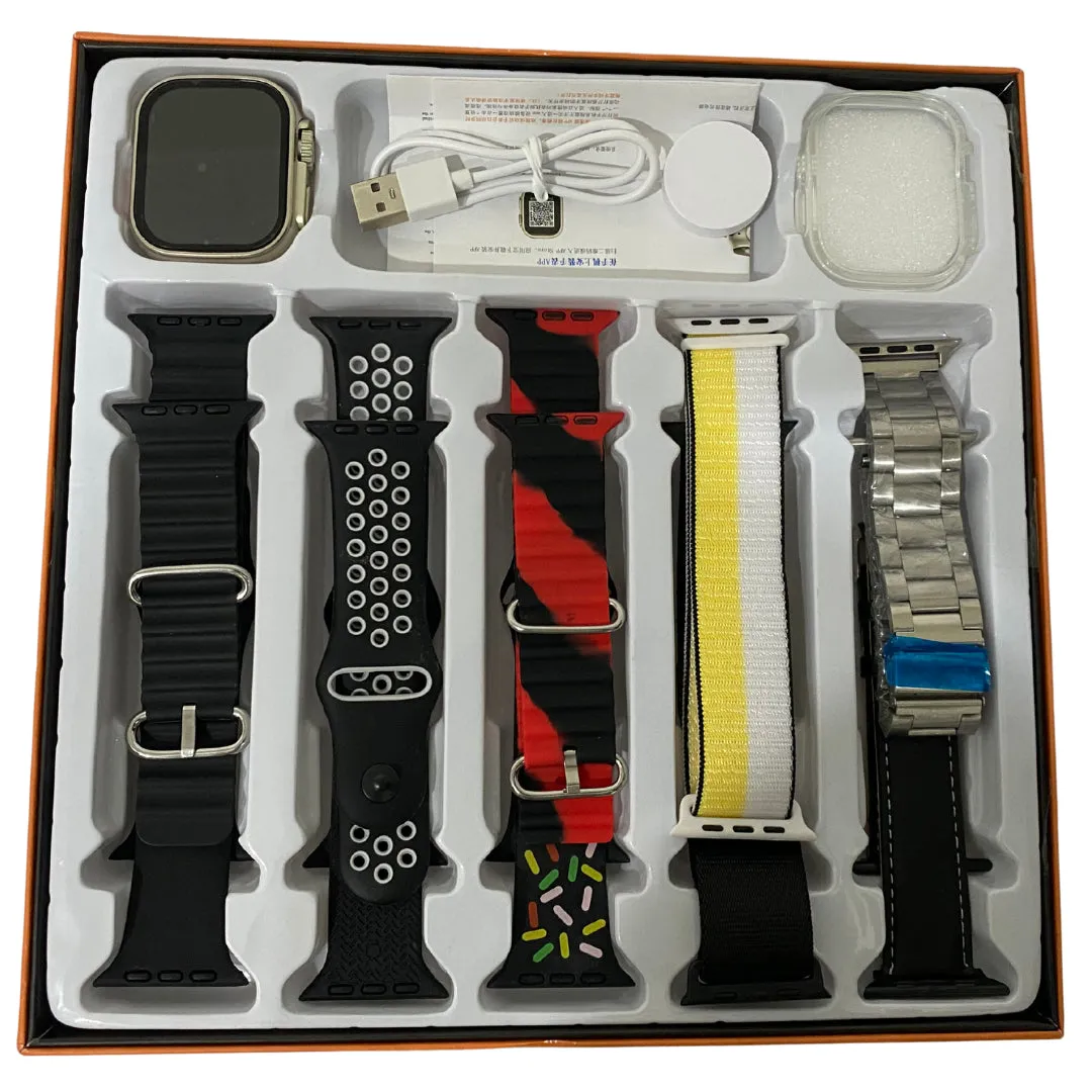 10 in 1 Ultra Smart Watch Big Display Waterproof Long Battery Life Ultra Watch With 10 Straps