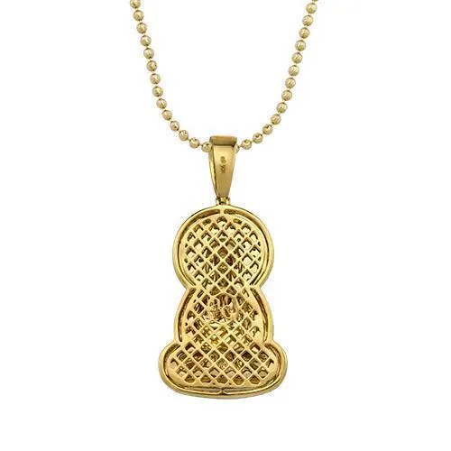 10k Yellow Gold Diamond Buddha Pendant 1.25 Ctw