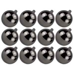 12 Pack 70mm 2.75 Shiny Silver Ornament with Wire and UV Coating