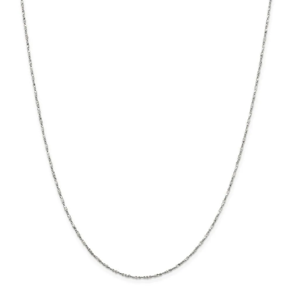 1.4mm Sterling Silver, Twisted Serpentine Chain Necklace