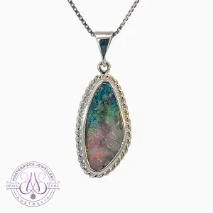 18kt White Gold Boulder Opal 4.3ct pendant