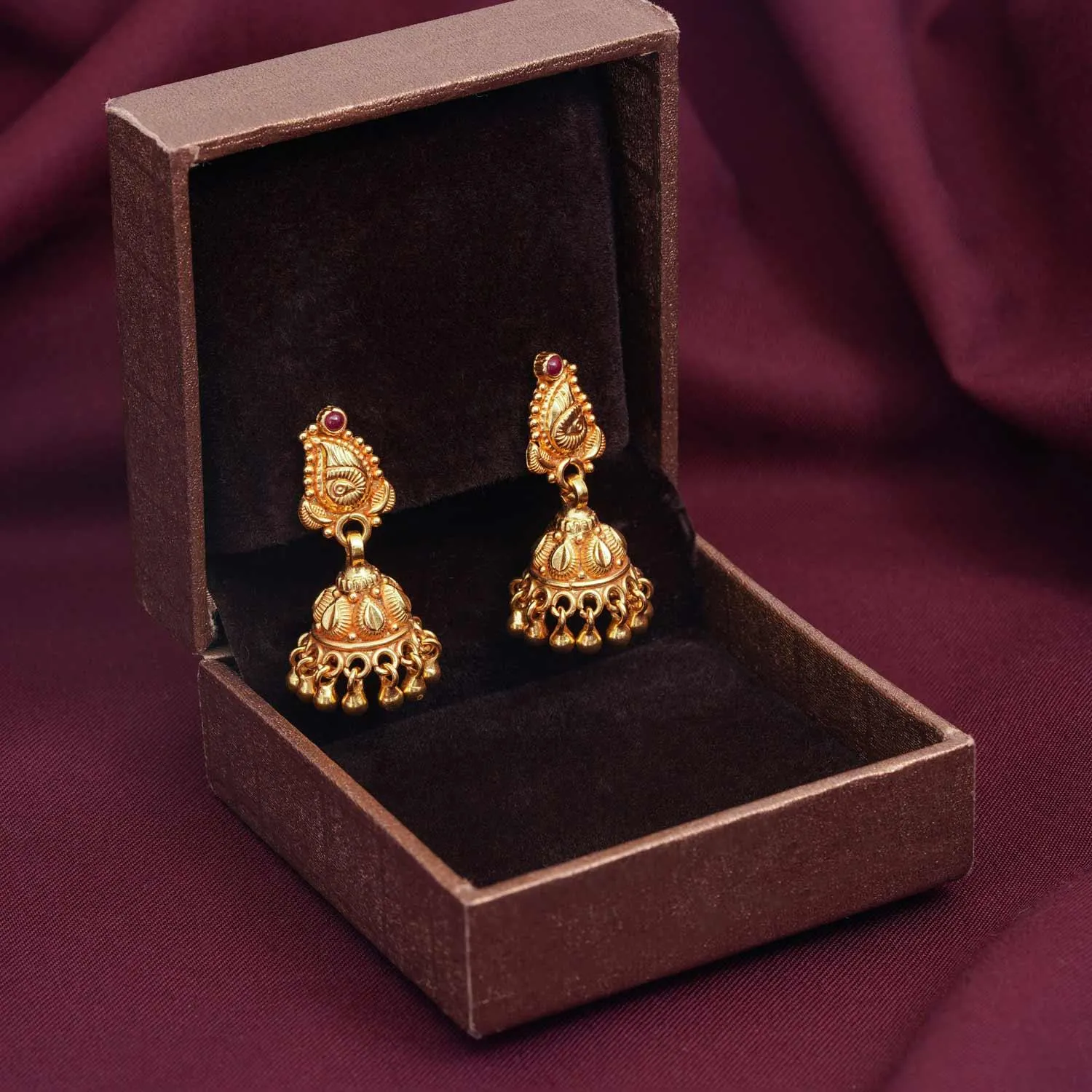 92.5 Silver Gold Plated Jhumkha