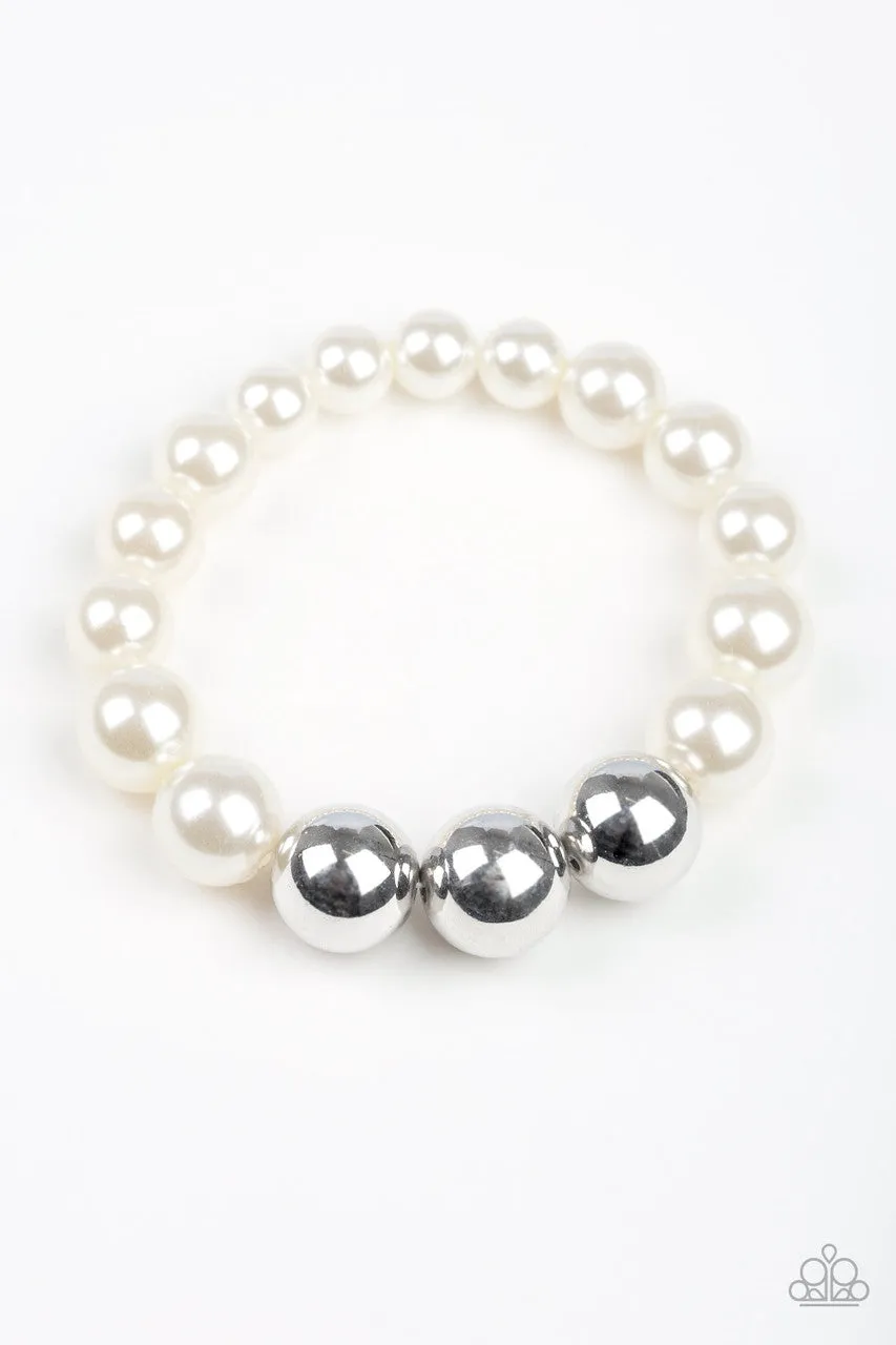 All Dressed UPTOWN White Paparazzi Bracelet