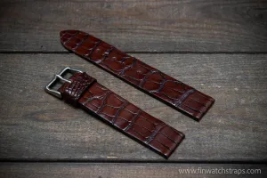 Alligator watch strap Brown, handmade in Finland, French Croco