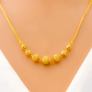 Alternating Charming 22K Gold Orb Necklace