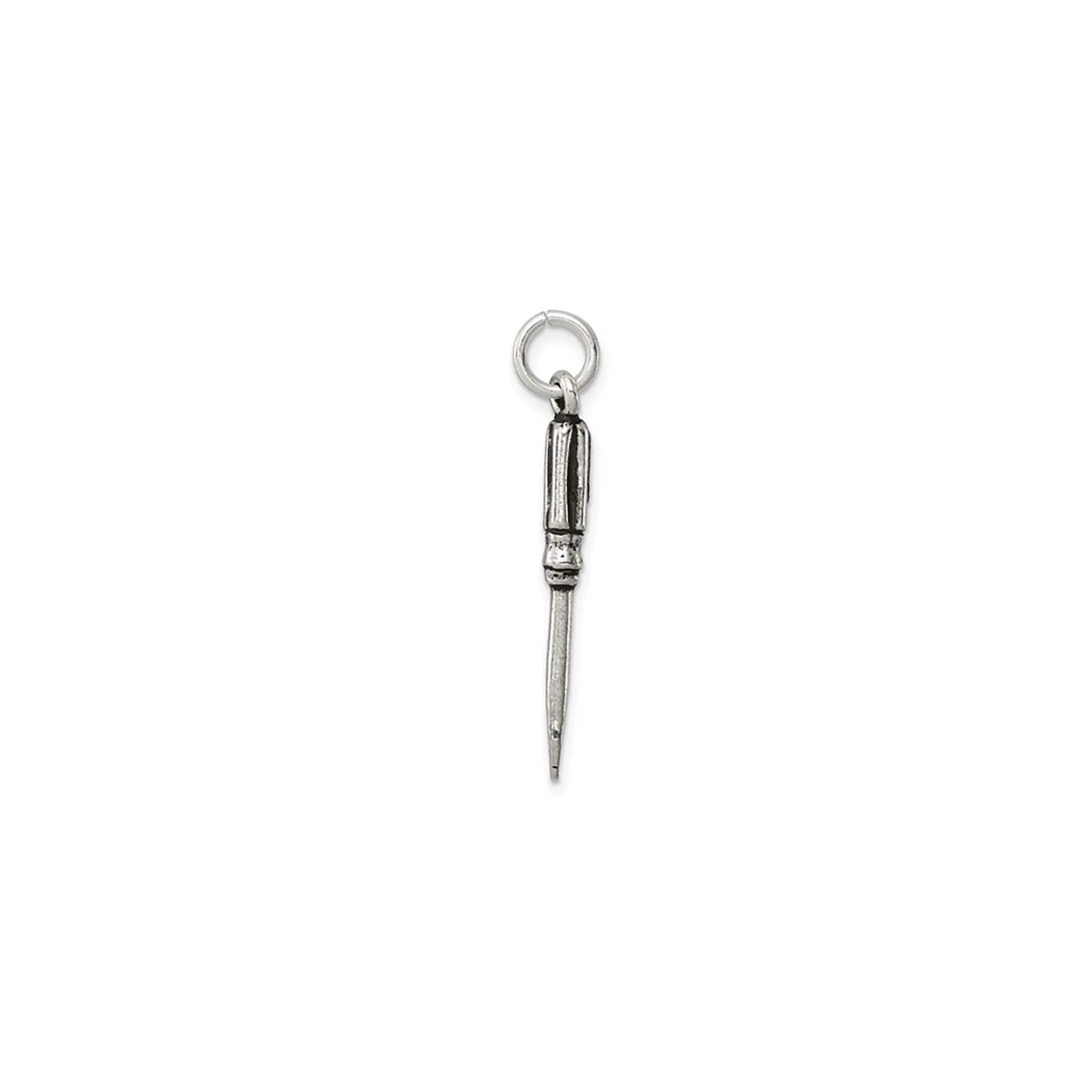 Antique Finish Screwdriver Pendant (Silver)