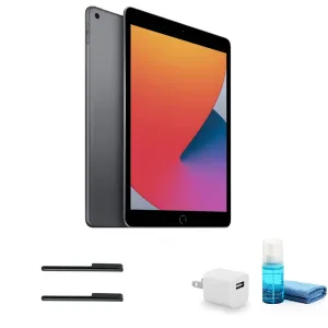 Apple 10.2 Inch iPad (32GB, Wi-Fi Only, Space Gray) with LCD Cleaning Kit  Advanced Bundle