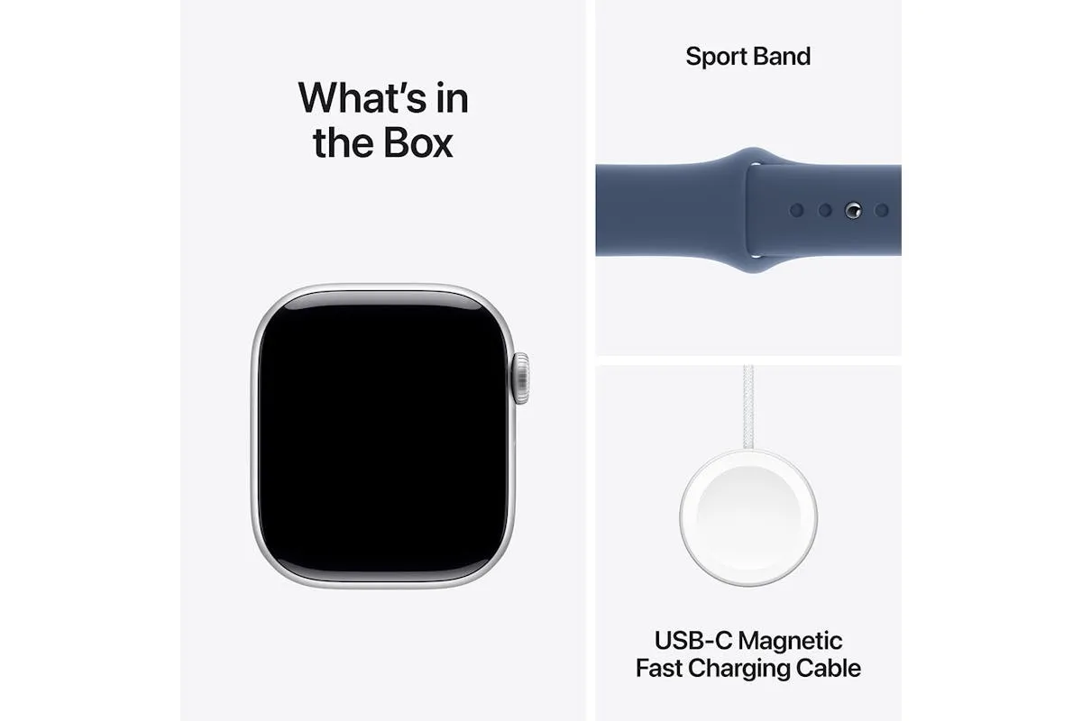 Apple Watch Series 10 GPS   Cellular | 42mm | Silver Aluminium Case with Denim Sport Band S/M