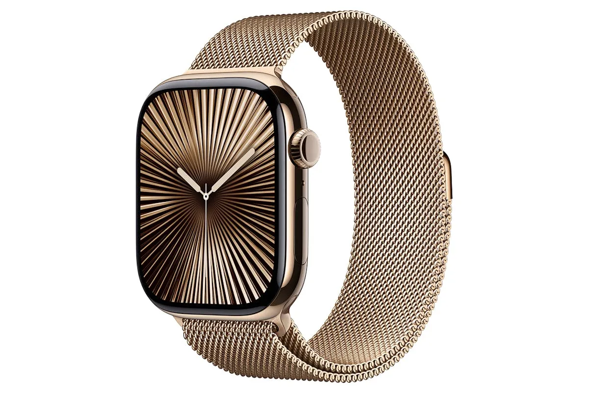 Apple Watch Series 10 GPS   Cellular | 46mm | Gold Titanium Case with Gold Milanese Loop M/L