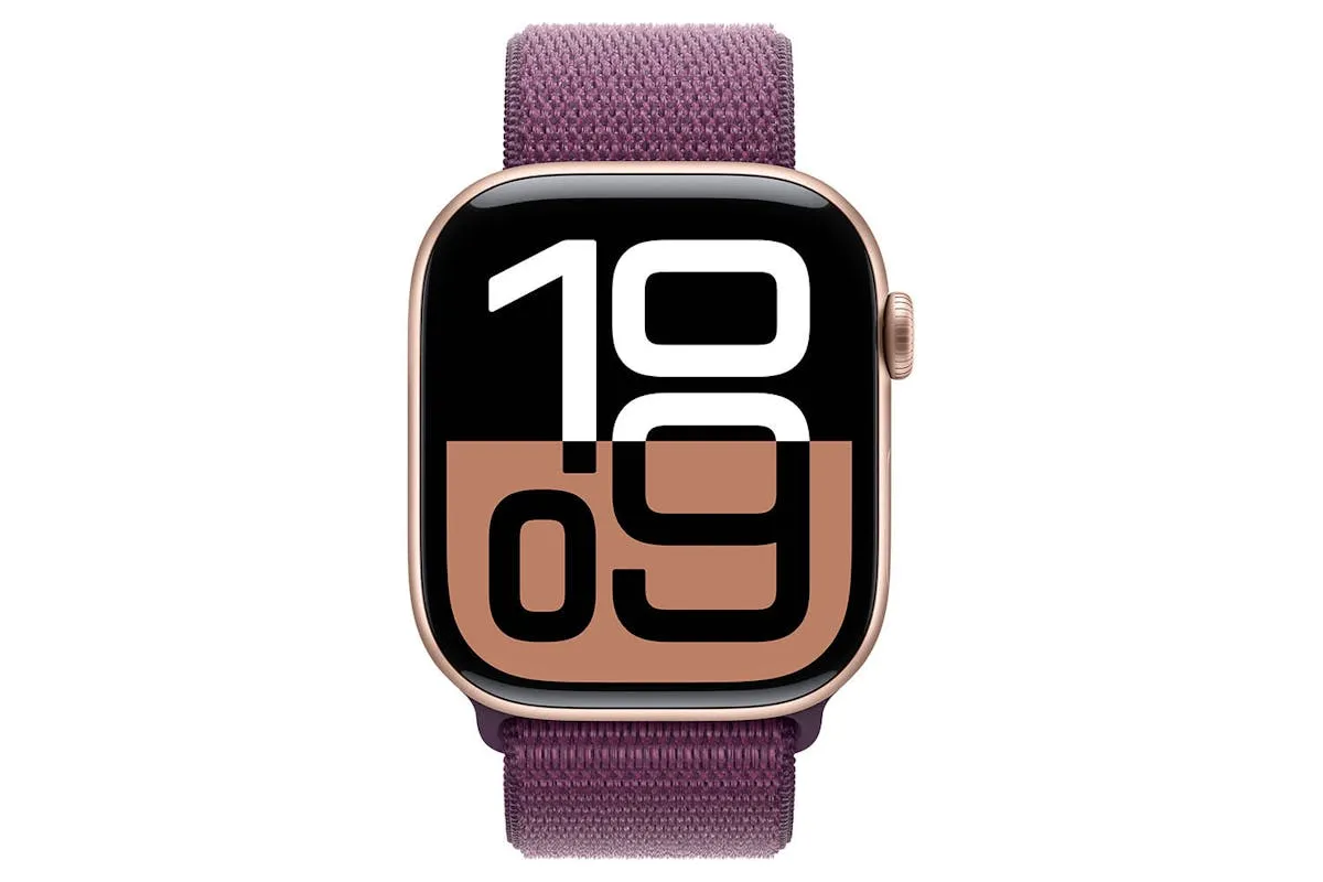 Apple Watch Series 10 GPS   Cellular | 46mm | Rose Gold Aluminium Case with Plum Sport Loop