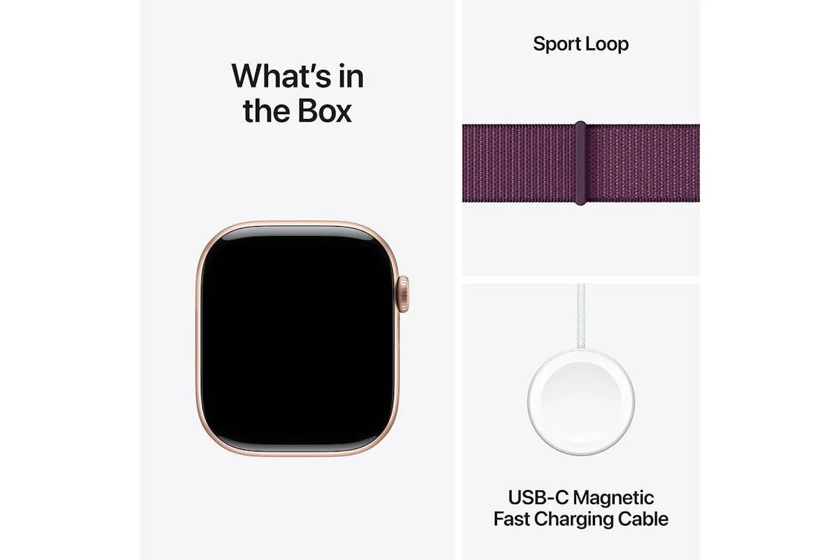 Apple Watch Series 10 GPS   Cellular | 46mm | Rose Gold Aluminium Case with Plum Sport Loop