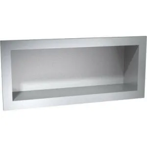 ASI 0412 Commercial Bathroom Shelf, 16-1/2" W x 6-1/2" H x 4" D, Recessed-Mounted, Stainless Steel