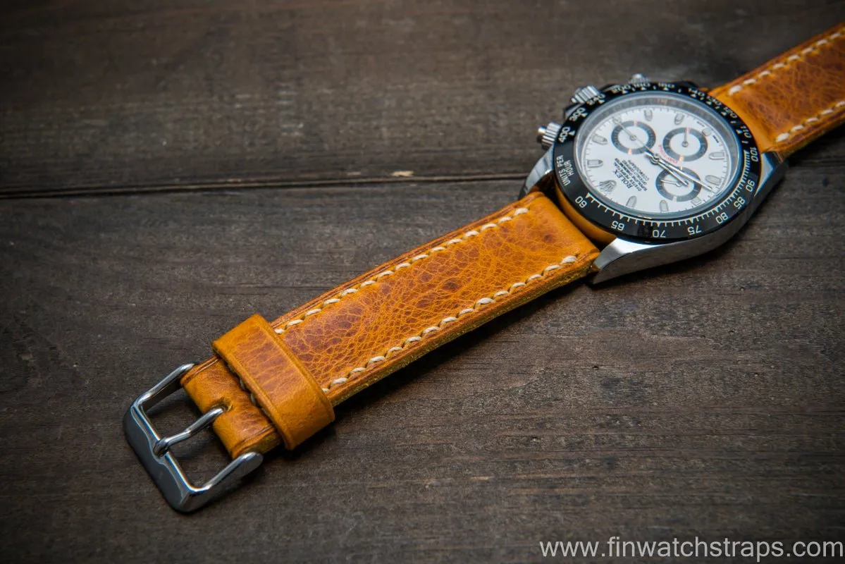 Badalassi Carlo Wax leather watch strap. Napoli color. Handmade in Finland.