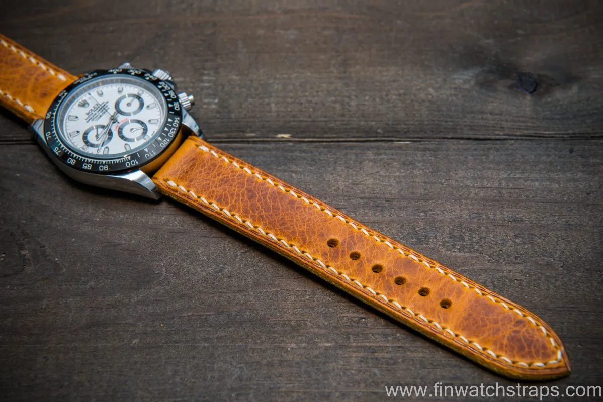 Badalassi Carlo Wax leather watch strap. Napoli color. Handmade in Finland.