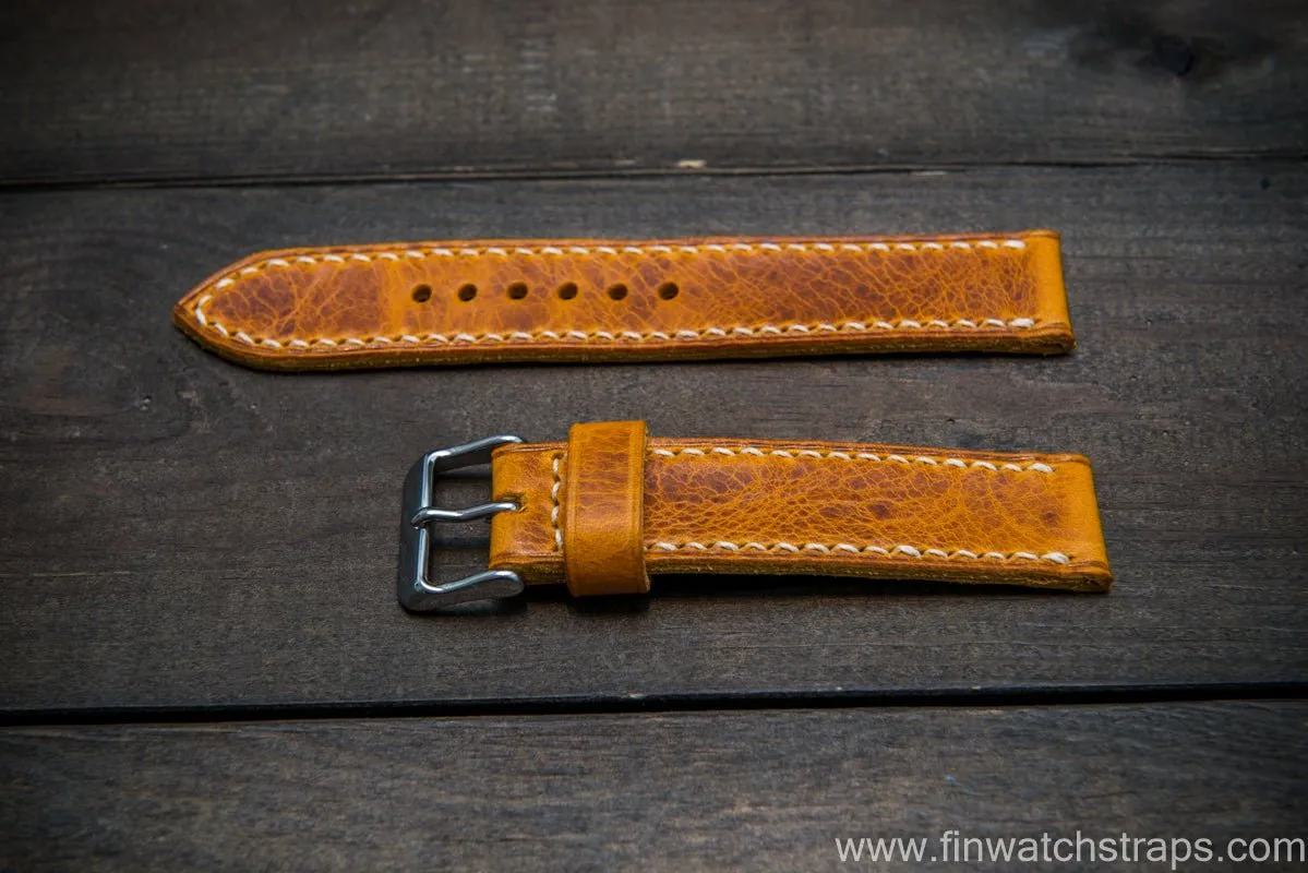 Badalassi Carlo Wax leather watch strap. Napoli color. Handmade in Finland.