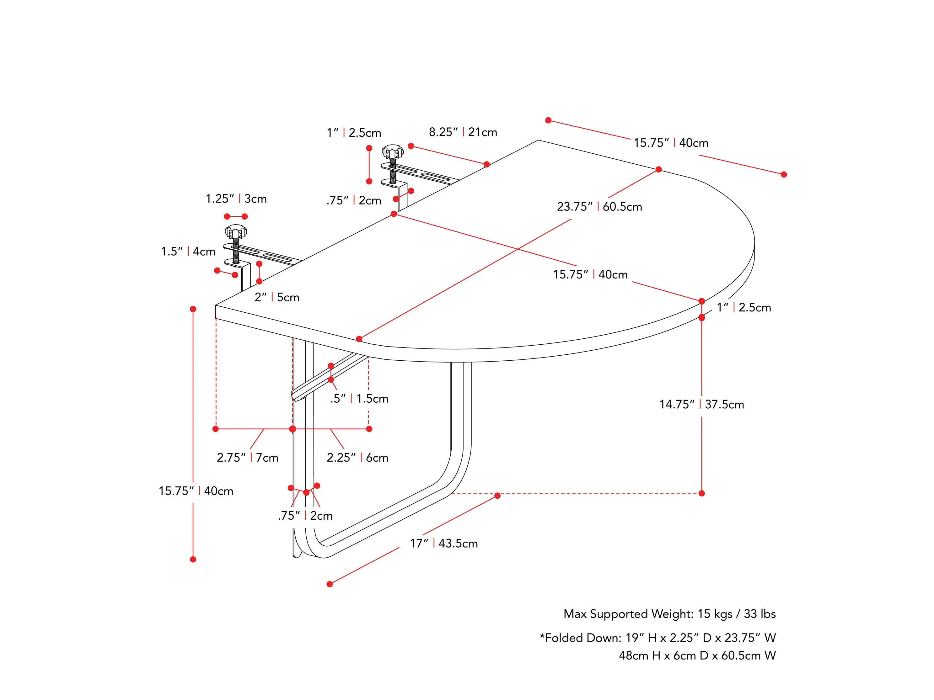 Balcony Railing Table