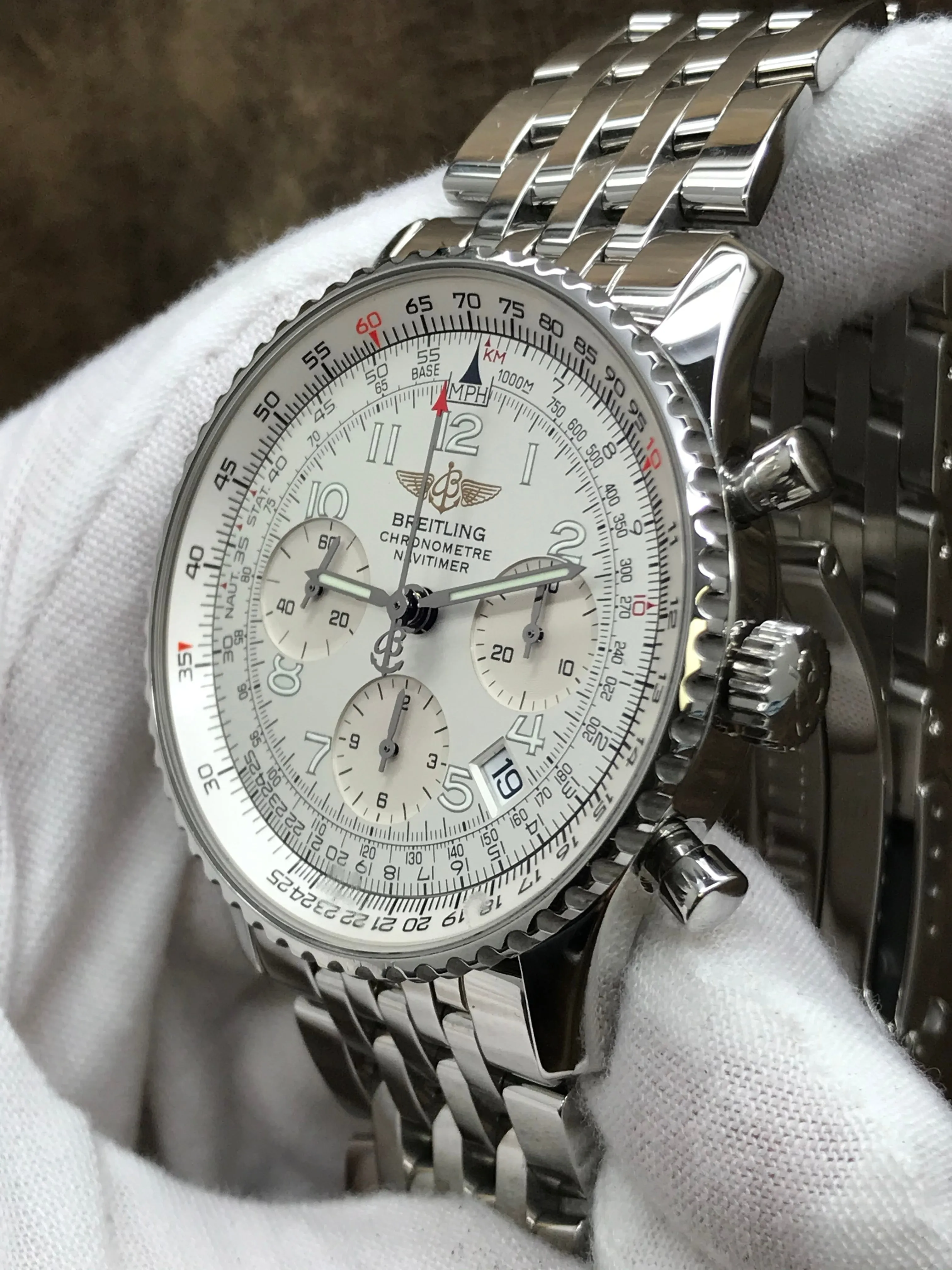 Breitling Navitimer Chronograph A23322 White Dial Automatic Men's Watch