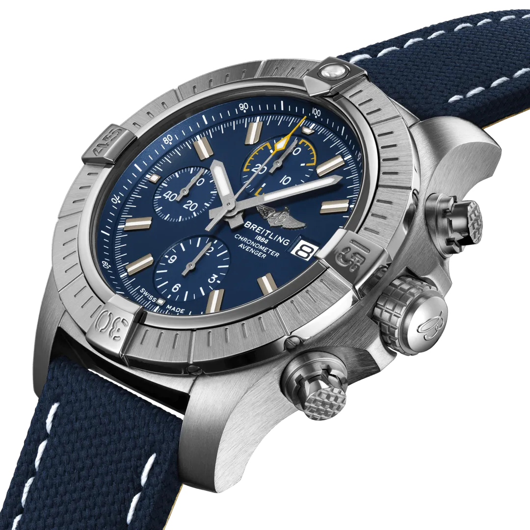 BRT Watch Avenger Chronograph 45 Blue Leather Tang Type