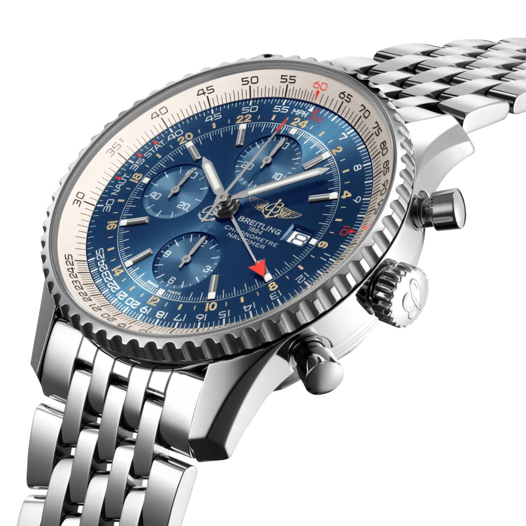 BRT Watch Navitimer Chronograph GMT 46 Steel Bracelet