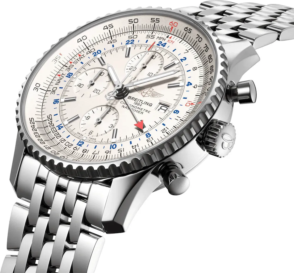 BRT Watch Navitimer Chronograph GMT 46 Steel Bracelet