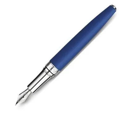 Caran d'Ache Leman Matte Blue Silver Fountain Pen