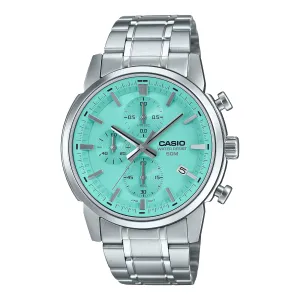 Casio Men's Analog Sporty Chronograph Stainless Steel Band Watch MTPE510D-2A MTP-E510D-2A