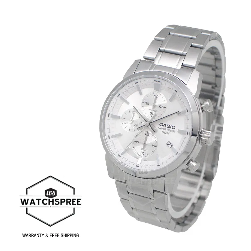 Casio Men's Analog Sporty Chronograph Stainless Steel Band Watch MTPE510D-7A MTP-E510D-7A