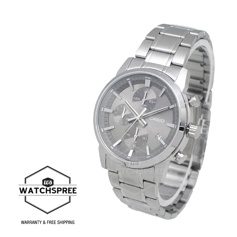 Casio Men's Analog Sporty Chronograph Stainless Steel Band Watch MTPE510D-8A MTP-E510D-8A