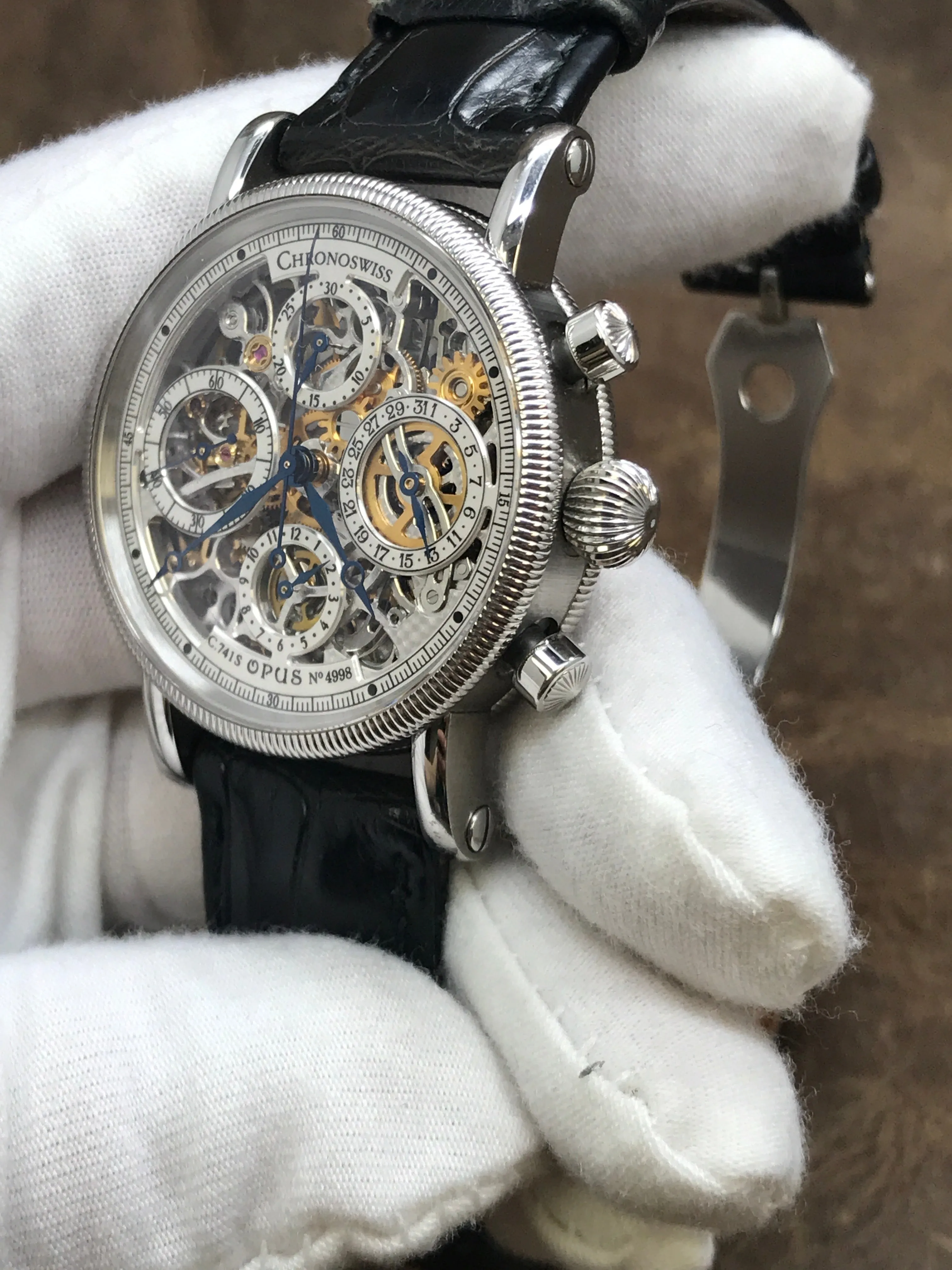 Chronoswiss Opus Skeleton Chronograph CH7523 White & Skeletonized Dial Automatic  Men's Watch