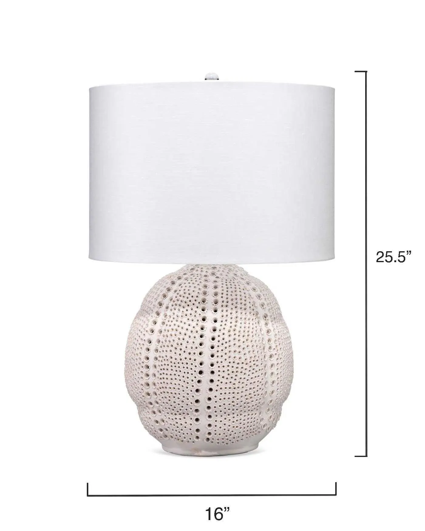 Coastal Style White Porcelain Lunar Table Lamp