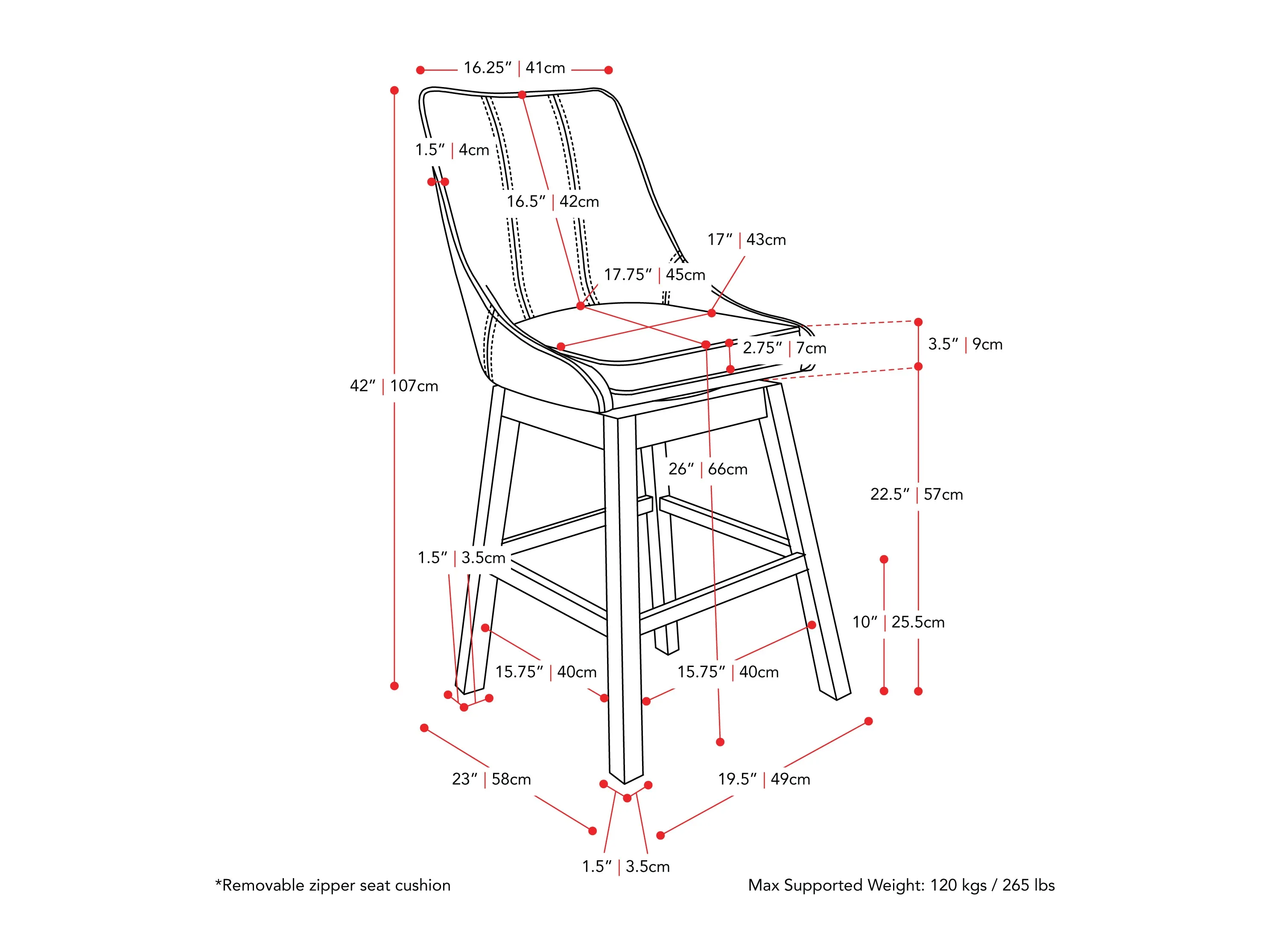 Dark Grey Modern Bar Stools