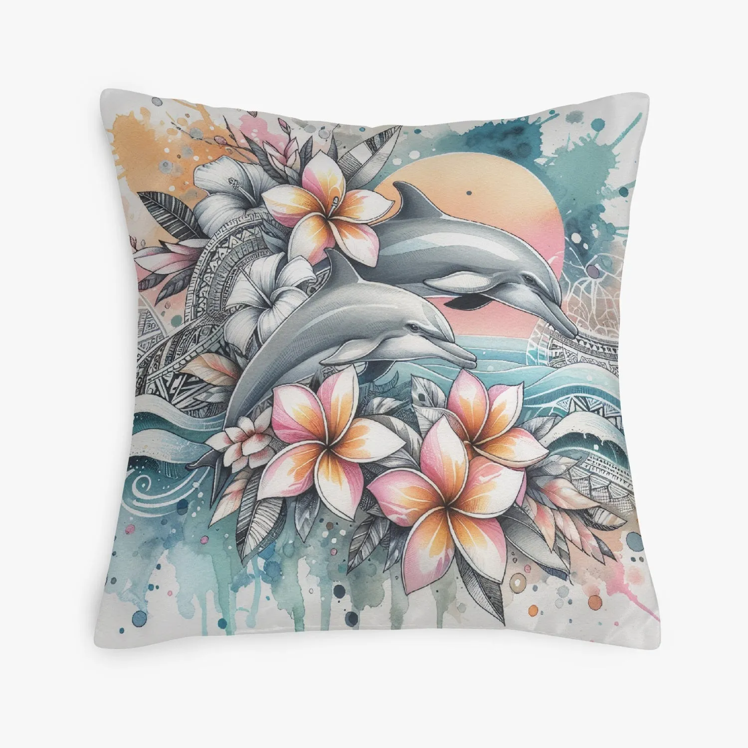 Delightful Dolphins Undersea Pillow Cover