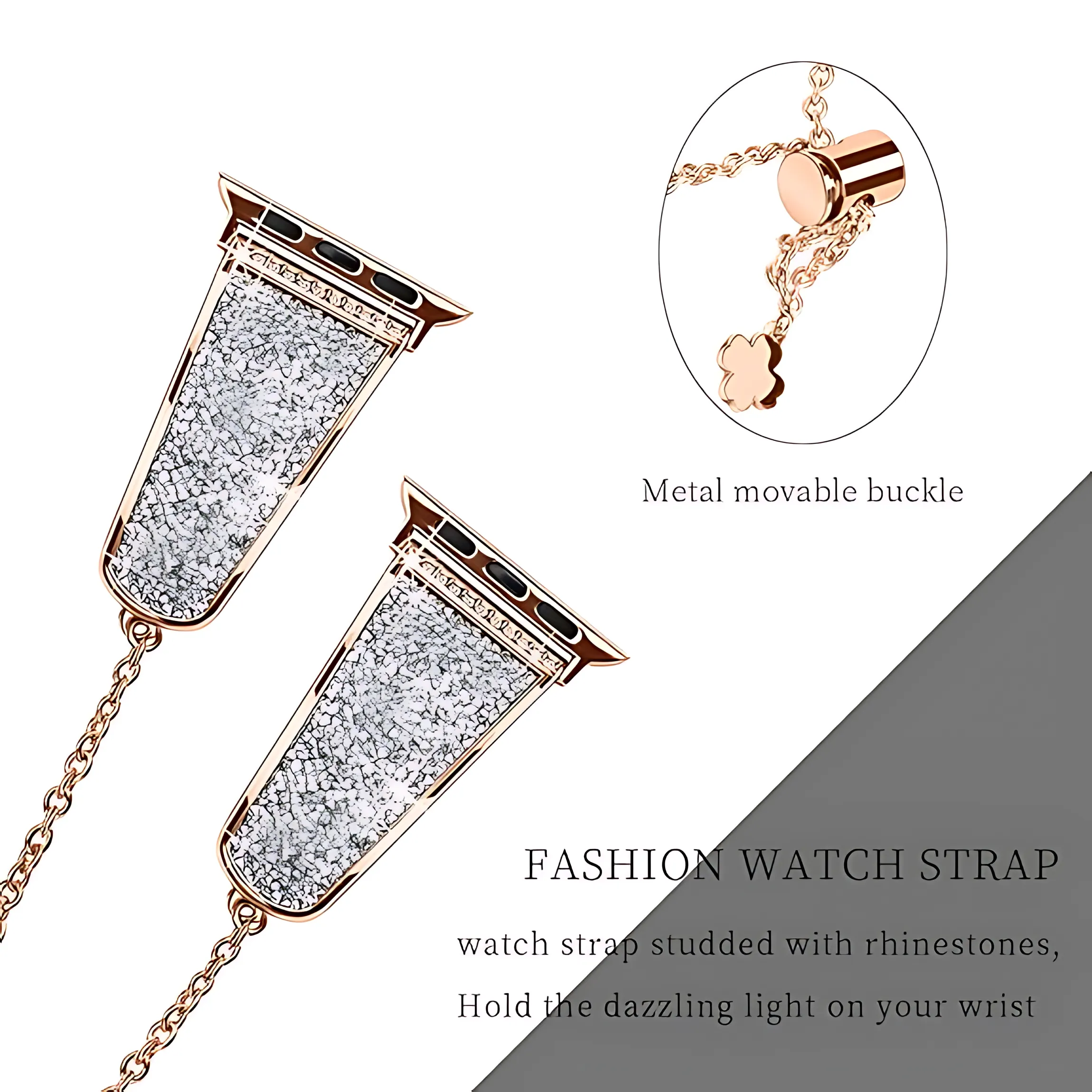 Diamond Bling Rhinestones Stainless Steel Replaceable Strap Bracelet For Apple Watch