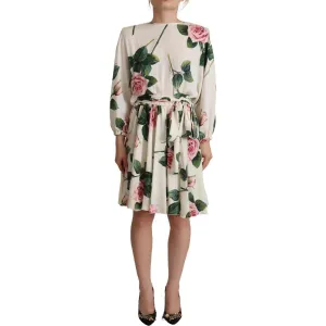 Dolce & Gabbana Elegant Silk Floral A-Line Dress