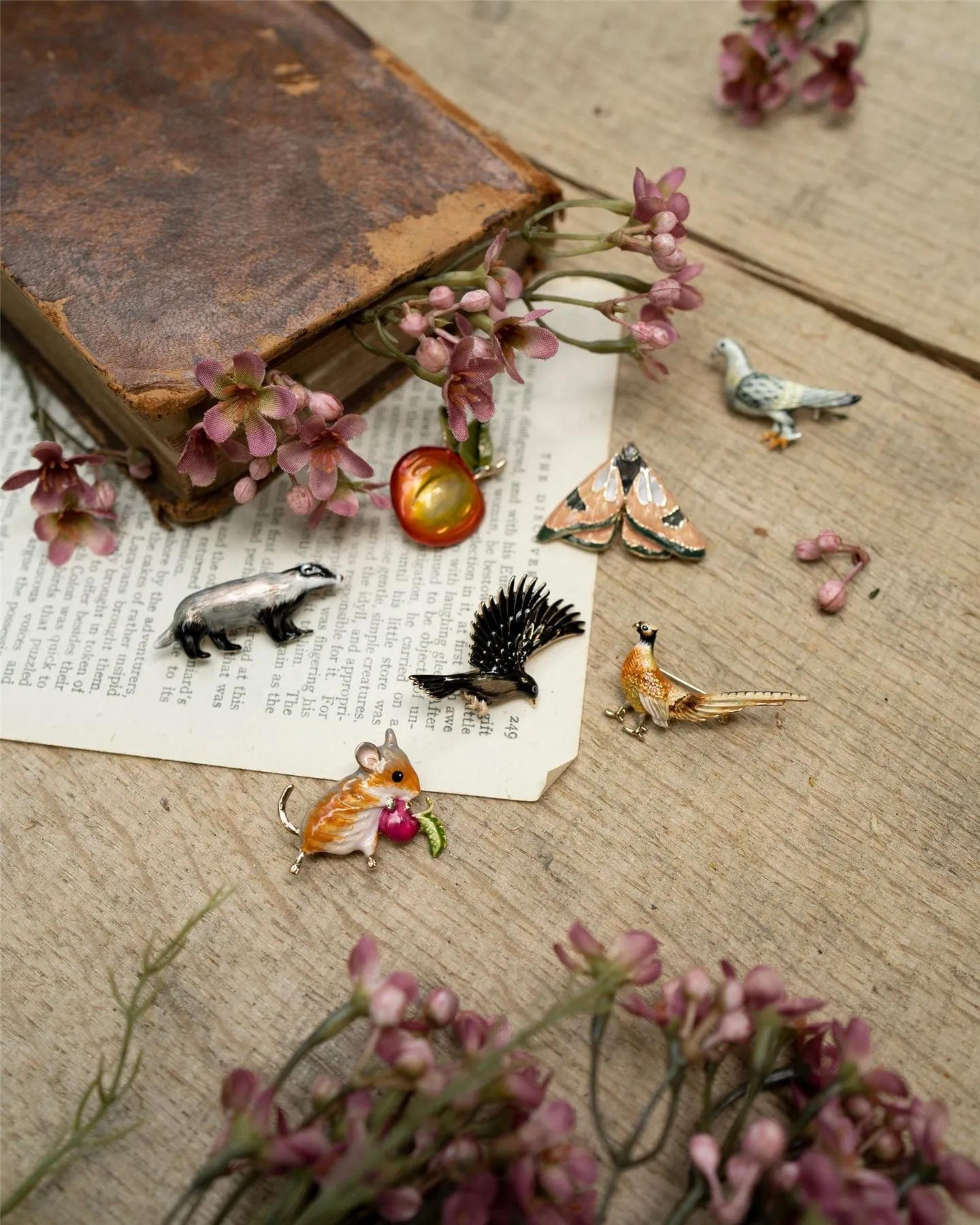 Enamel Pheasant Brooch