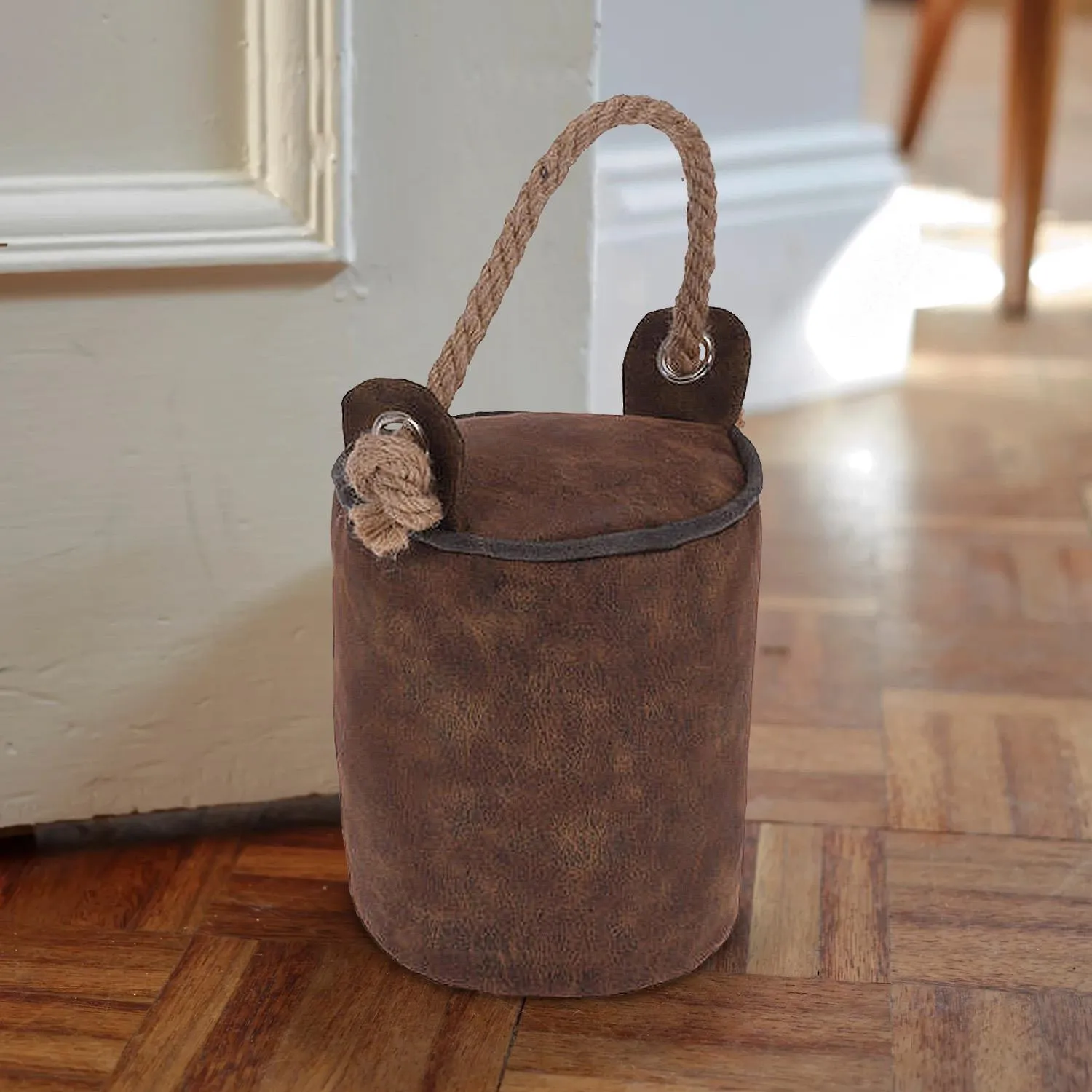 Faux Leather Door Stop with Handle