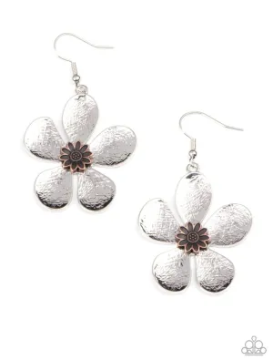 Fresh Florals - Silver Earrings - Paparazzi Accessories