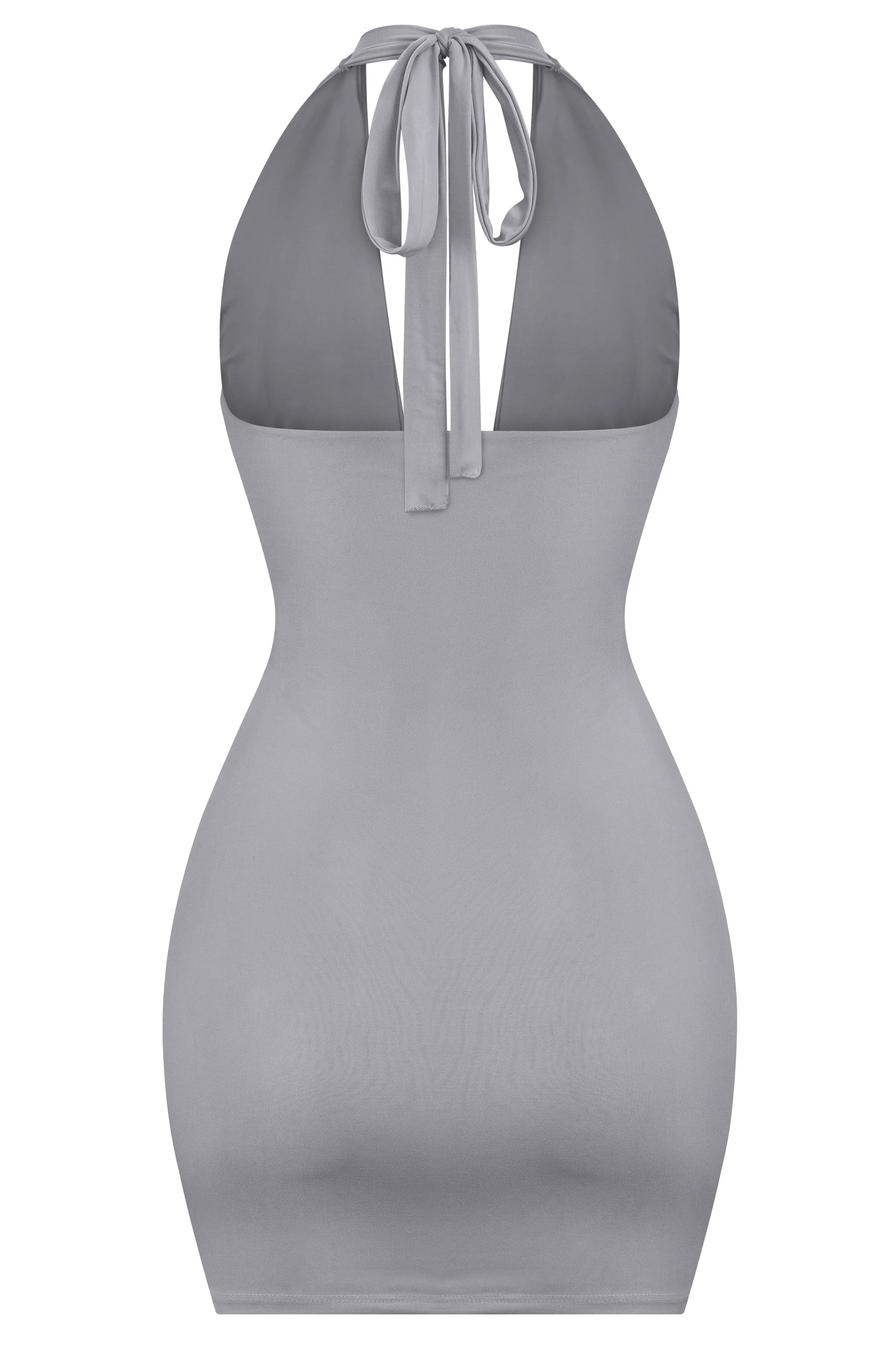 Gaia Halter Mini Dress (Charcoal Grey)