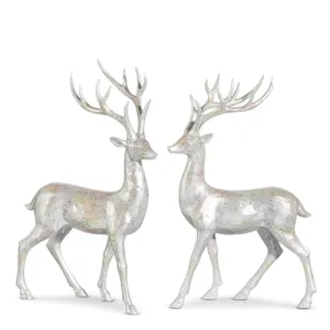 Glittered Silver Deer