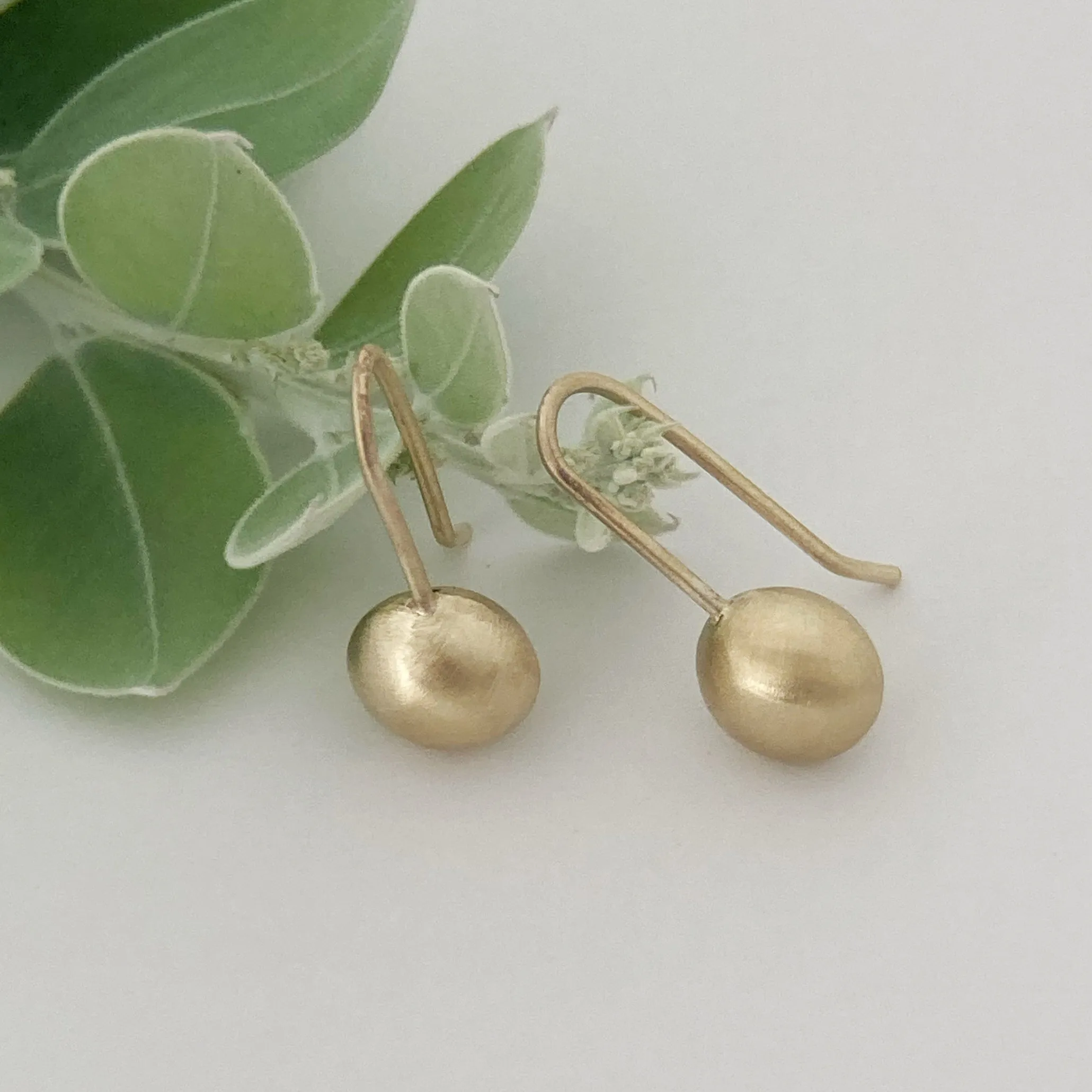 Gold ball drop earrings