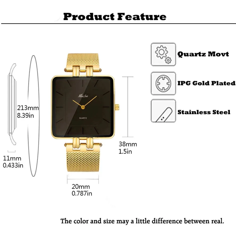 Gold Square Wristwatch