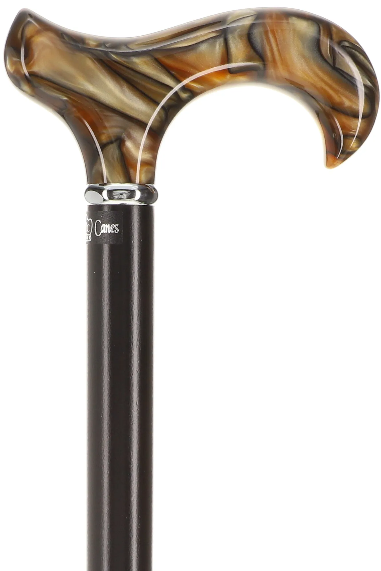 Golden Sienna Derby Cane: Pearlescent Acrylic, Beechwood