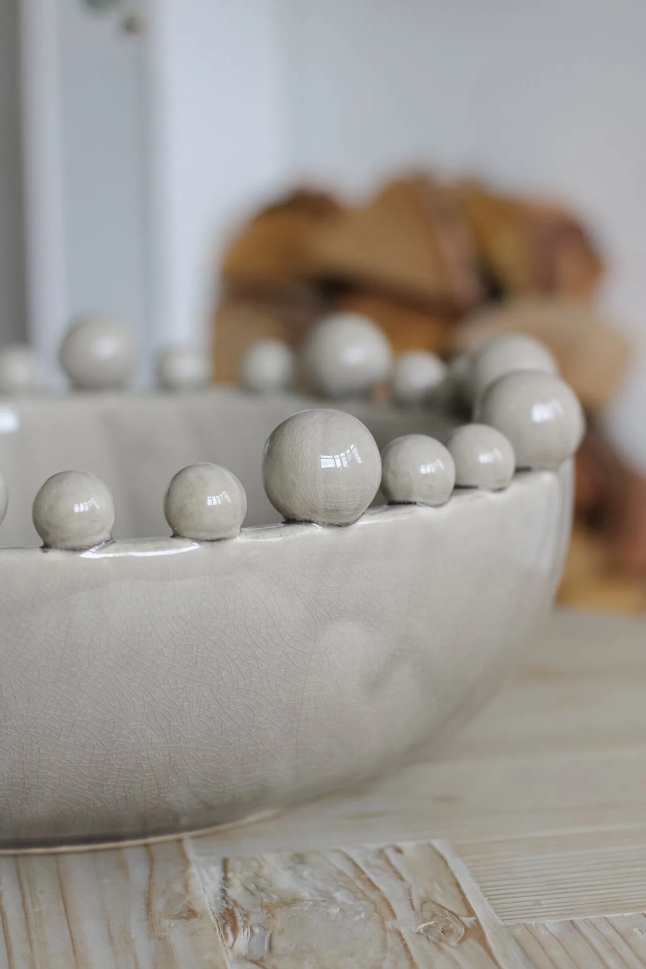 Grey Bobble Edged Bowl