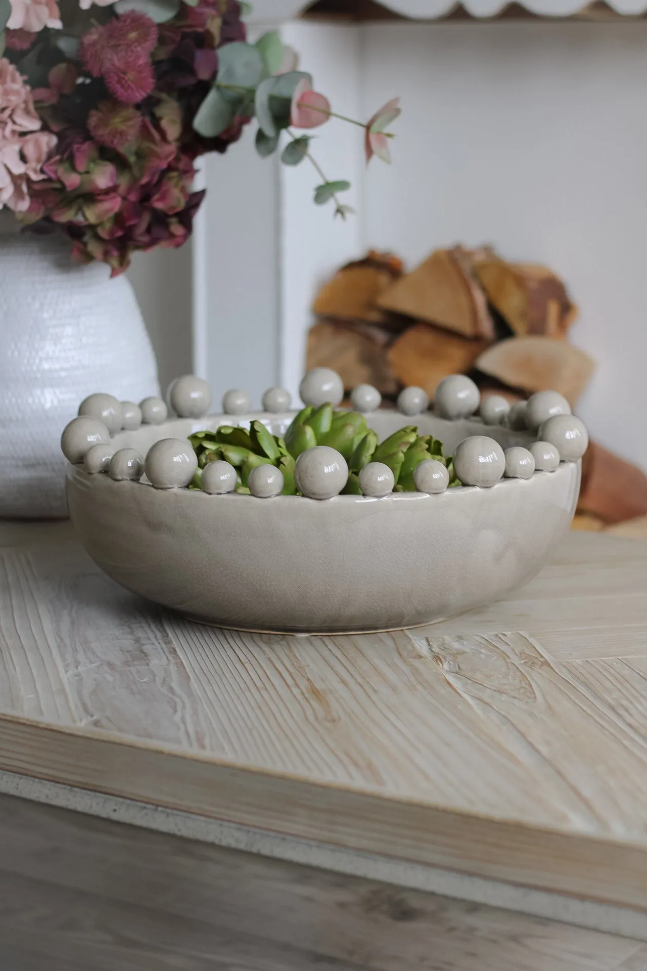 Grey Bobble Edged Bowl