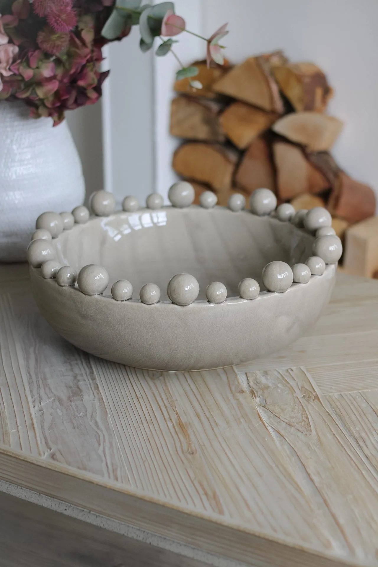 Grey Bobble Edged Bowl