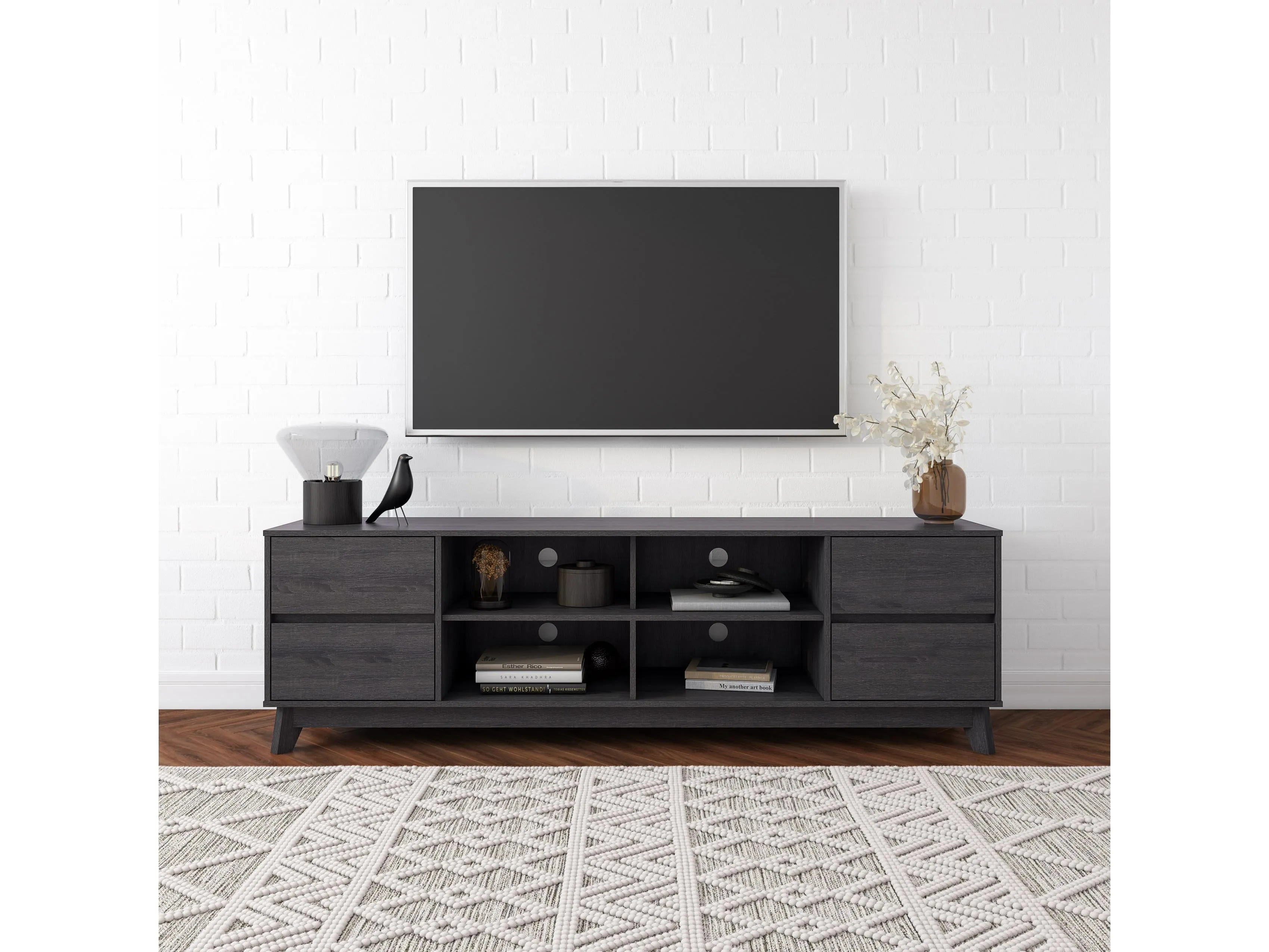 Grey Modern TV Stand, TVs up to 85"