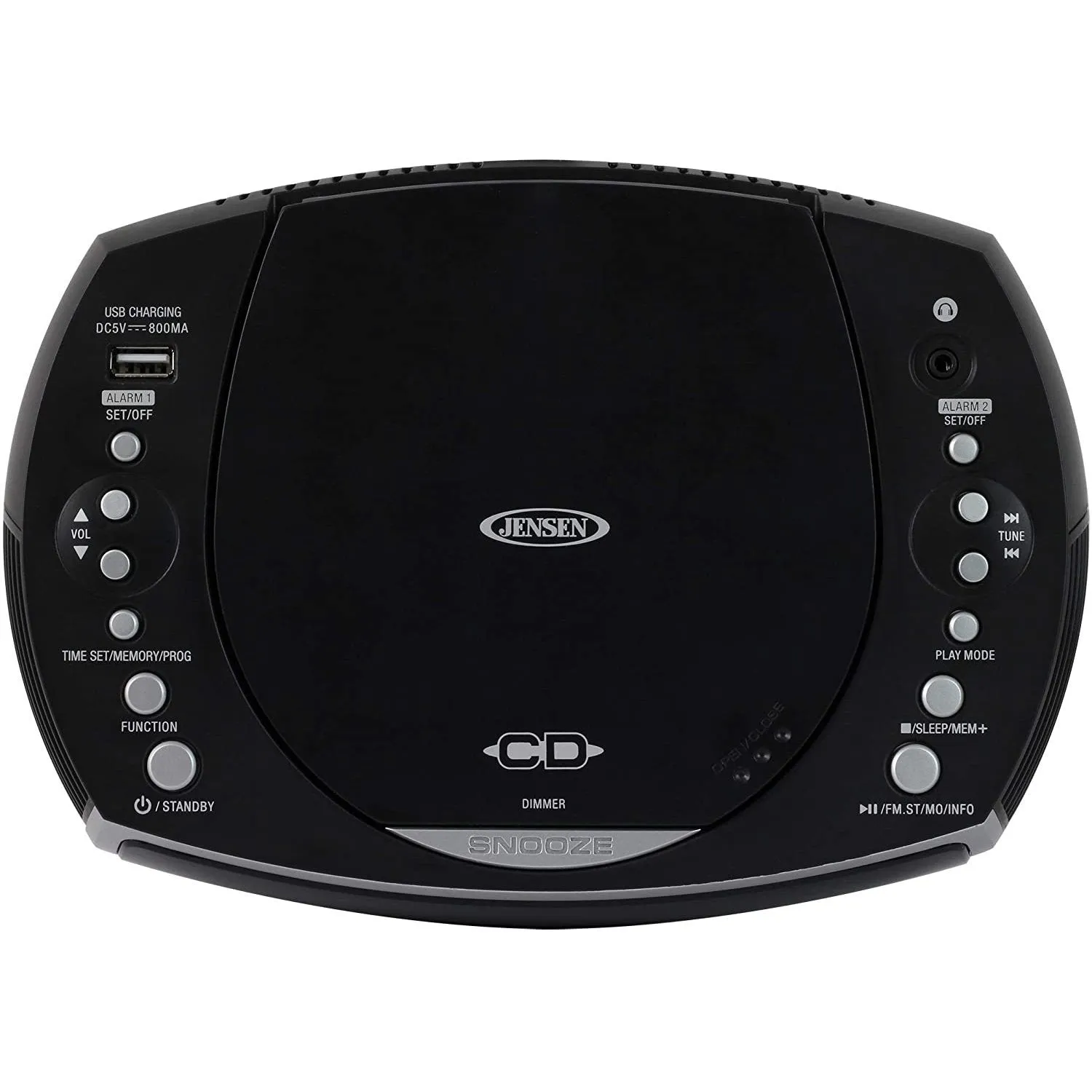 Jensen Modern Home CD Tabletop Stereo Clock Digital AM/FM Radio CD Player