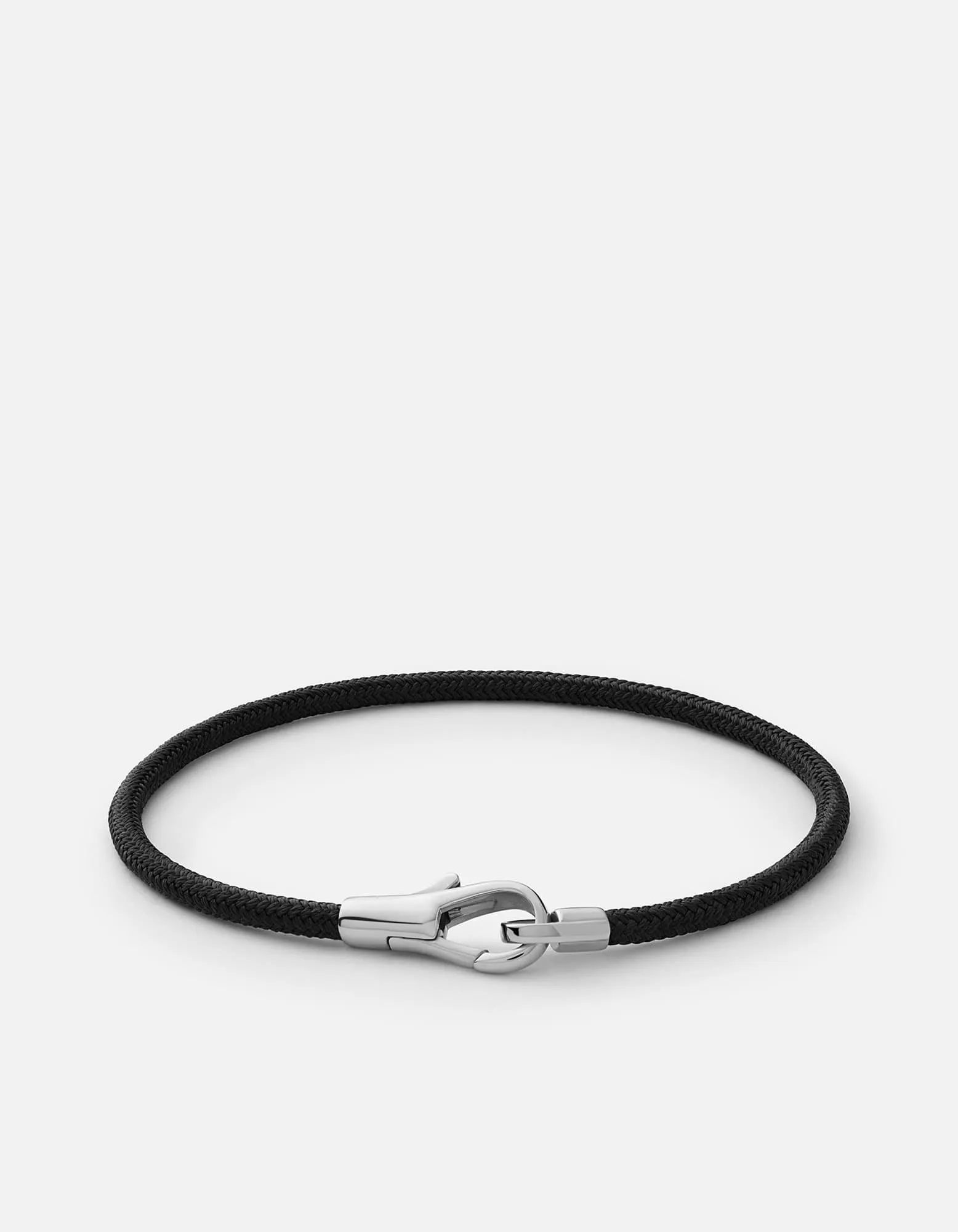 Knox Rope Bracelet, Sterling Silver/Black