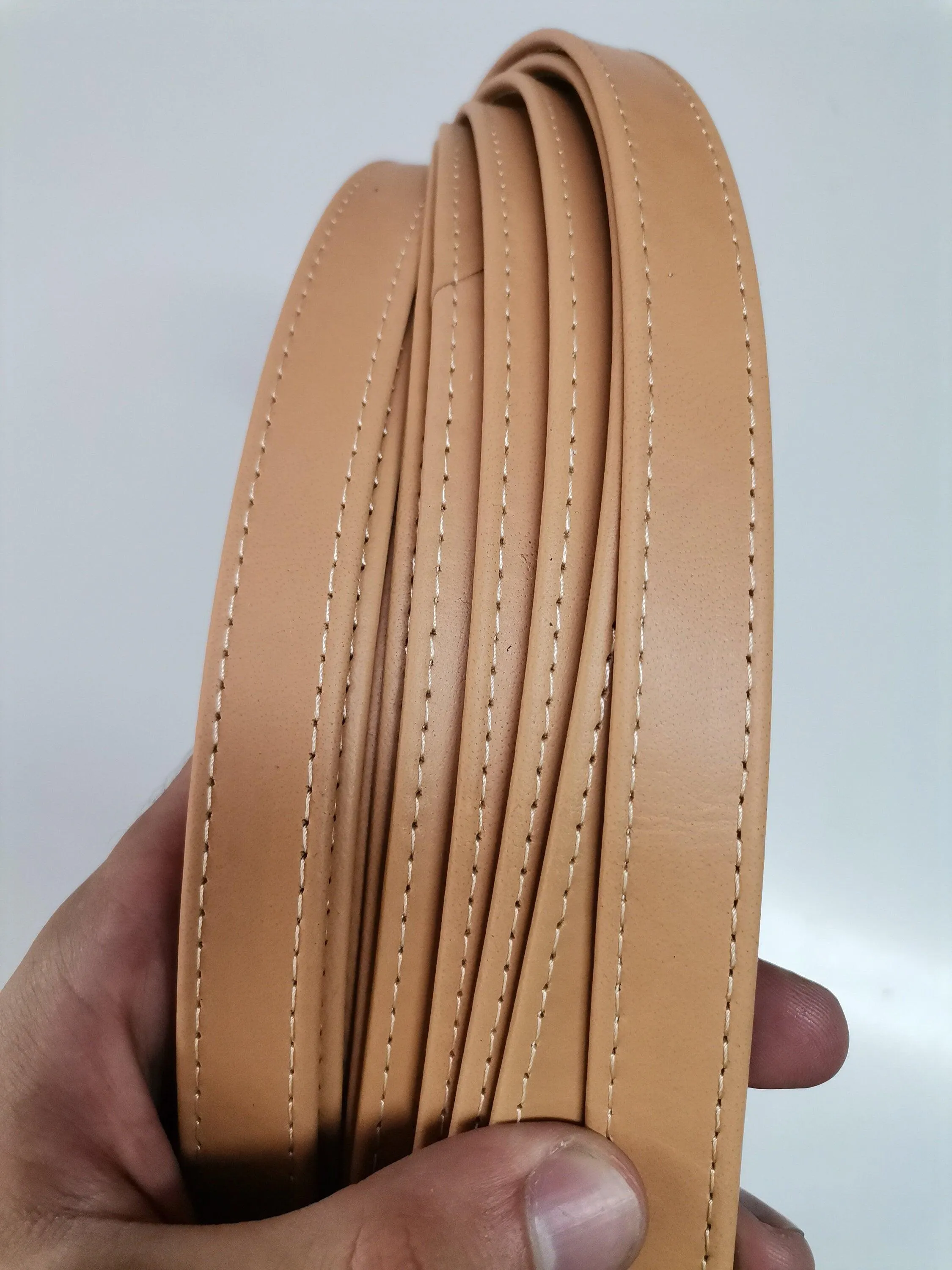 Leather crossbody straps, shoulder bag straps folded and stitched, width 2cm/0,8 inch, thick. 3,2mm(8oz),