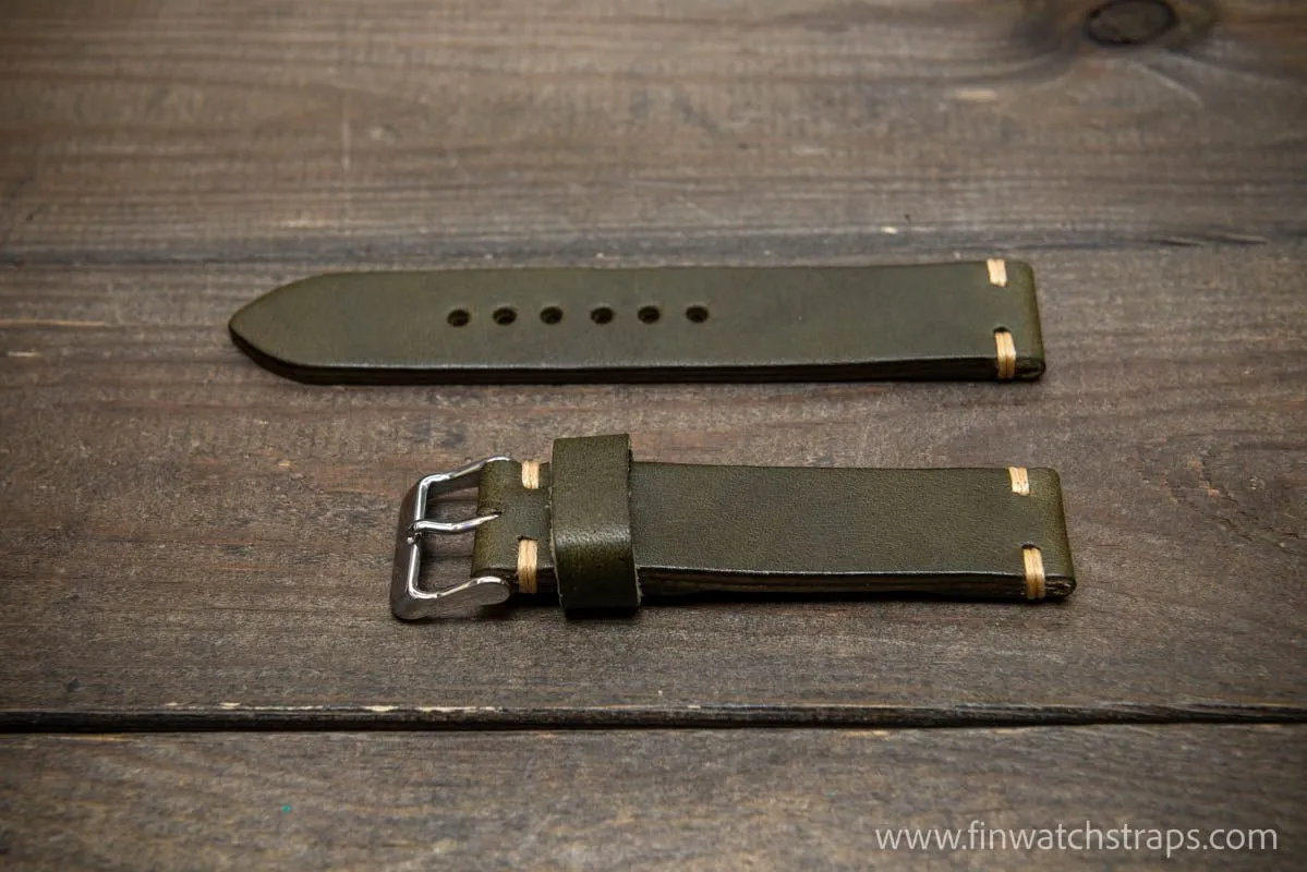 Leather Watch Strap, Italian Vachetta watch band. Handmade in Finland, 16,17,18,19,20,21,22,23,24,25,26 mm.